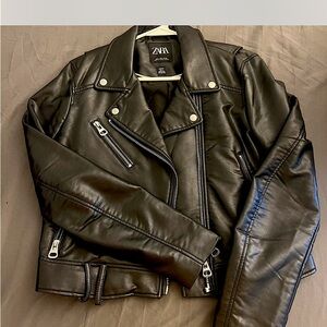 BLACK Faux Leather Jacket Zara
